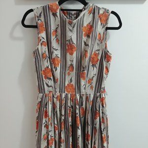 Vintage dress black/orange floral